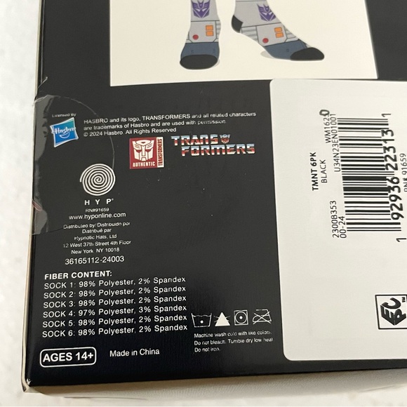 6 Pair Transformers SOCKS Men Size 8-12 , Men Casual CREW SOCKS by Hasbro, NEW - Picture 8 of 14
